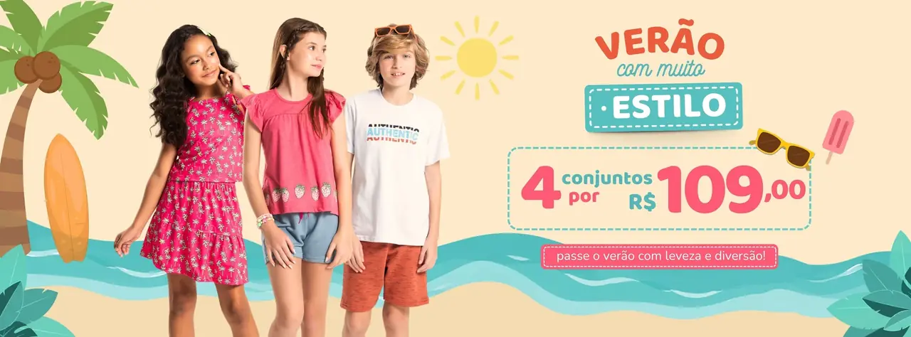 Verão com muito estilo: 4 conjuntos por R$ 109